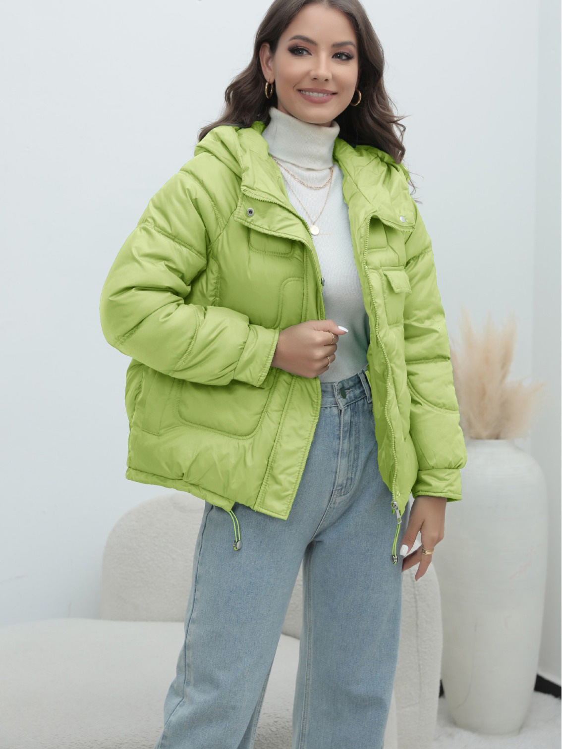 Women Outwear Jacket Female winter thick cotton-padded jacket burst bright collar cotton-padded jacket Fashion Soft Parka 201026