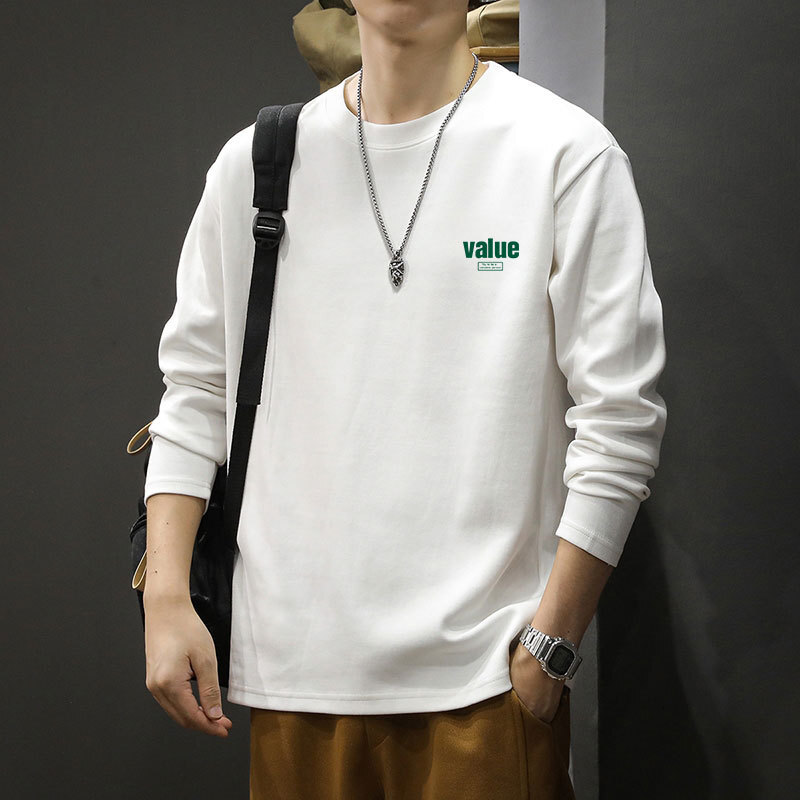 2025 Spring And Autumn Long Sleeve T-shirt For Men Solona Fabric Printed Loose Thin Base Designer T-shirt Layer T-shirt Trendy Undershirt