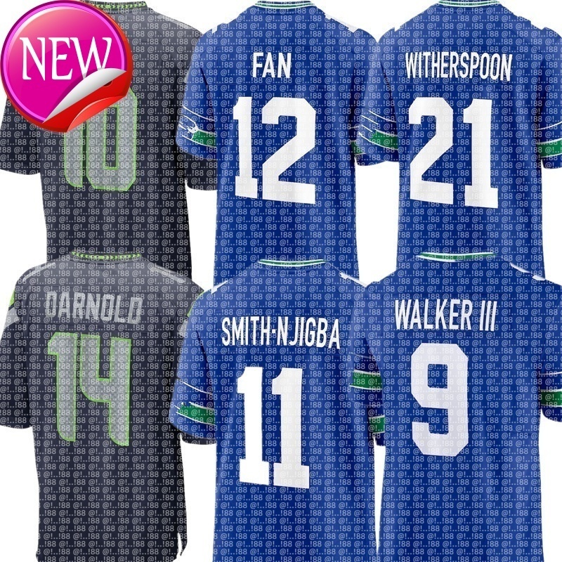 Jalen Milroe Grey Zabel Geno Smith Kenneth Walker III Zach Charbonnet 14 Sam Darnold Jaxon Smith-Njigba Devon Witherspoon Cooper Kupp Football NFL Seahawks Jersey