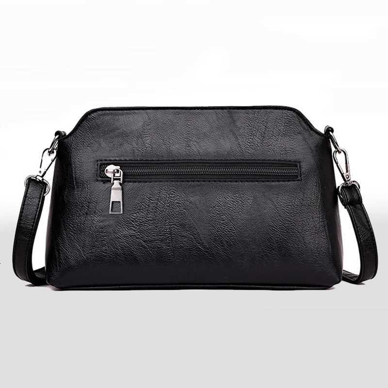 New Casual mama Messenger Bags Crossbody PU Leather Black Handbags for Women Small Shoulder Bag PurseW251101