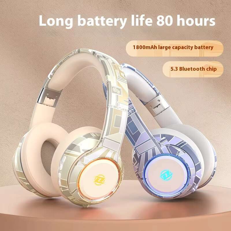 New Private Model Headset High-Looking Colorful Lights Long Battery Life Low Bass Gaming On-Ear Over-Ear Headphones