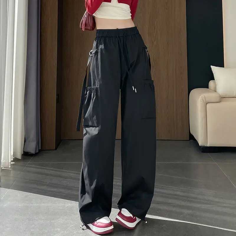 Womens Workwear Trousers LooseFit Sports Trousers Cool WideLeg Casual Long Trousers Soft Pockets Breathable J251031
