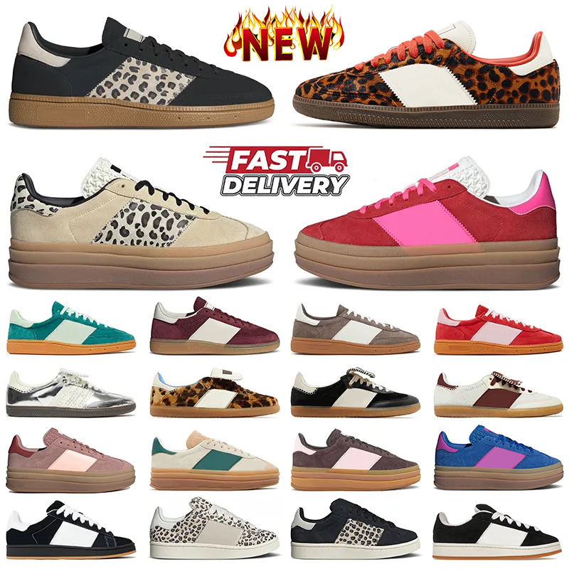 Fashion Bold Platform Designer Casual Shoes Women Cream Black Leopard Maroon Collegiate Red Pink Auburn Earth Gum Green Suede Leather Sneakers Womens Mens Trainers