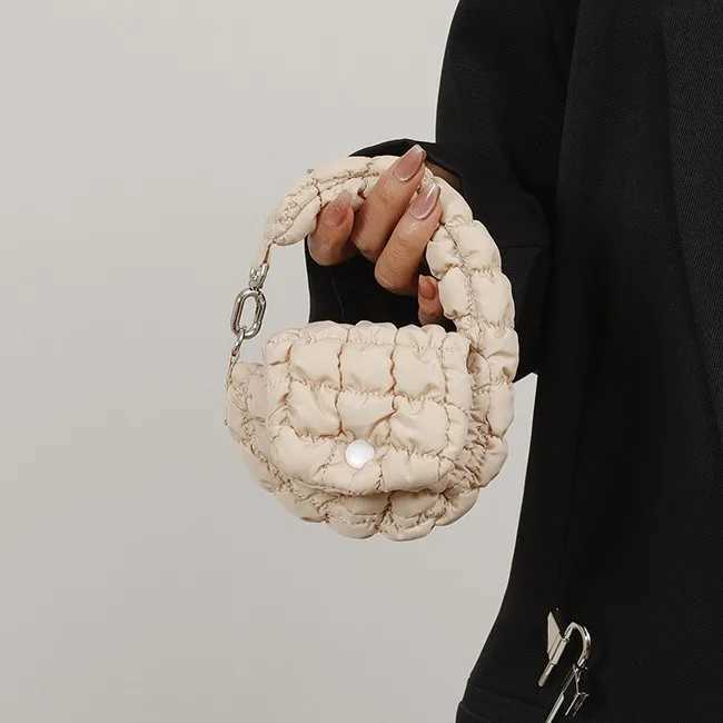 Mini Bag Black Mini Cloud Waist Pack Lightweight Solid Secure Button Closure with Decorative Coin Purse and Headphone BagW251101