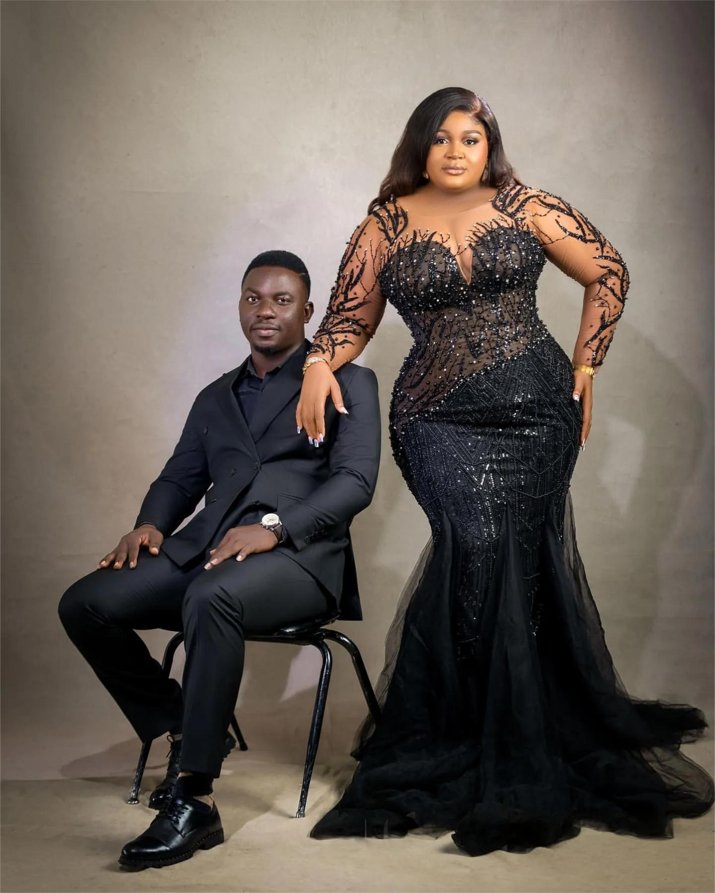 Black Mermaid Prom Dress Plus Size Lace Beaded Evening Formal Party Second Reception 50th Birthday Engagement Thanksgiving Gowns Dresses