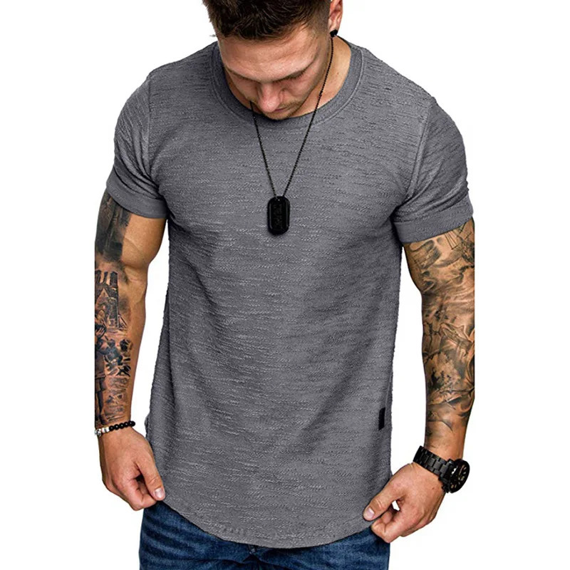 MRMT European Code Spring/Summer Collection Solid Color Leather Label Round Neck Mens Short Sleeve T-shirt 250328