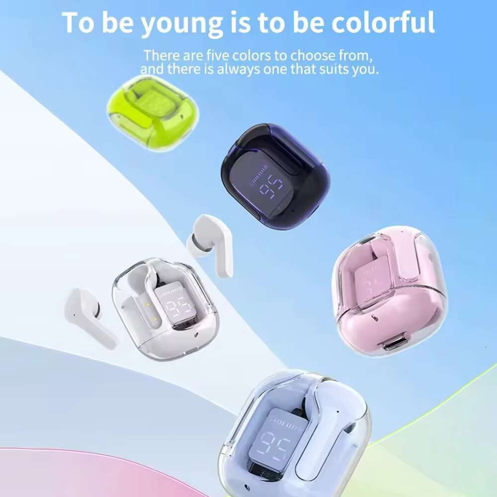 Air 31 TWS Wireless Earbuds BT 5.3 Stereo Sound LED Display Transparent Waterproof Headset Gaming Music for Hearing Aids jl