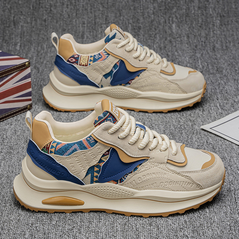 2025 Spring Summer New Retro Running Shoes Men Printed Trendy Sneakers Versatile Slip Resistant Casual Shoes Comfort free shipping