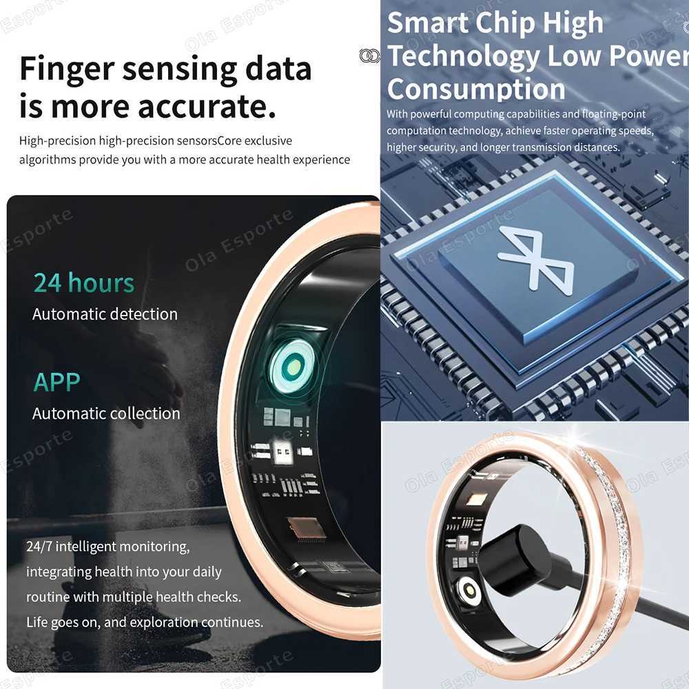Ola orte Diamond Smart Ring 2025 Wen Health Monitor Ring RateBlood OxygenSleep Monitor Sports Waterproof Smartring Y251014