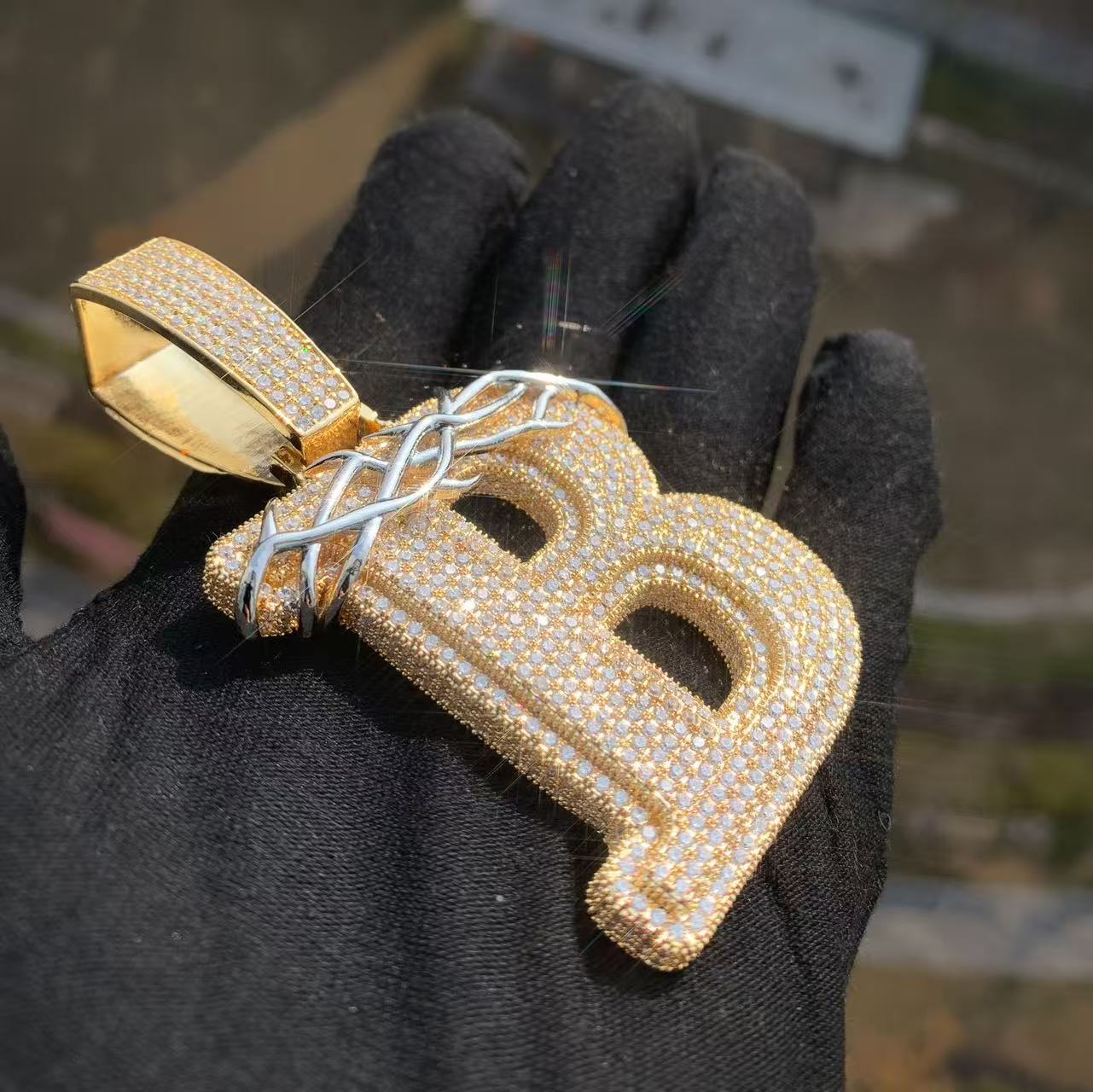 Custom pendant Hip Hop Moissante Luxury Jewelry Women Custom Iced out Name letter Pendant Necklace 925 Sier Cuban Chain Necklace