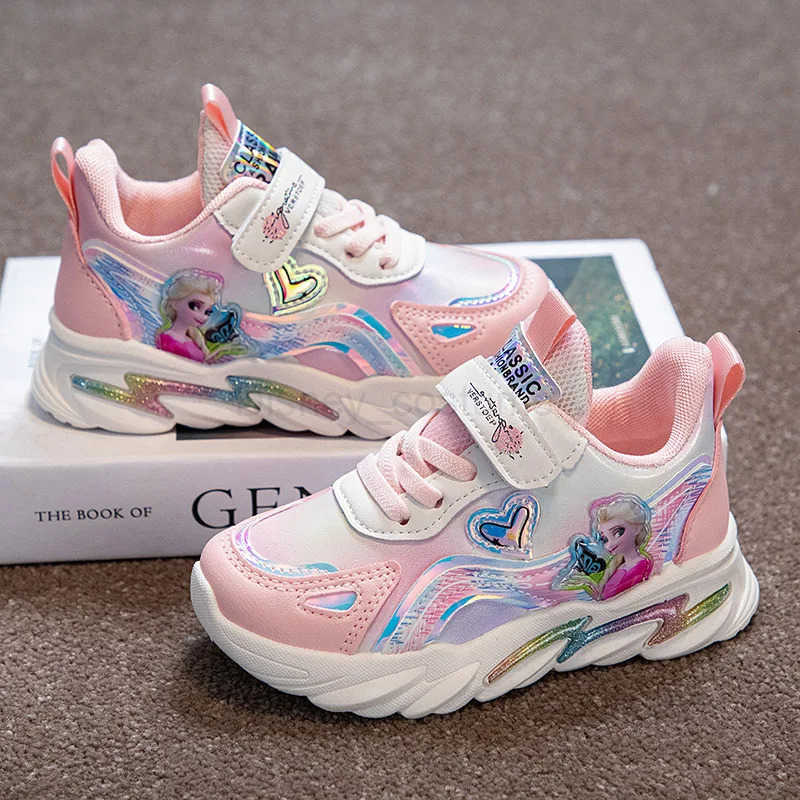 Disney Frozen Girls Sneakers Waterproof New Leather Girl Princess Casual Boots Childrens Nonslip Soft Soles Anna Elsa Shoes H251101