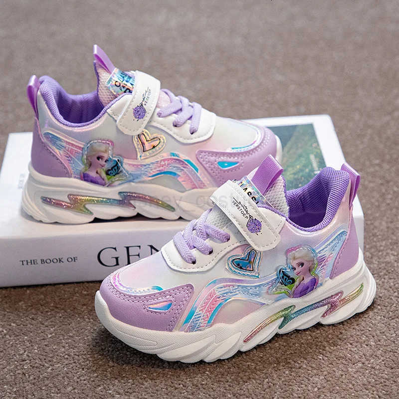 Disney Frozen Girls Sneakers Waterproof New Leather Girl Princess Casual Boots Childrens Nonslip Soft Soles Anna Elsa Shoes H251101
