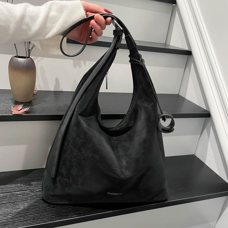 2025 new women's winter fashion high-end large capacity synthetic leather handbag, casual simple classic work shoulder bag, college student cross