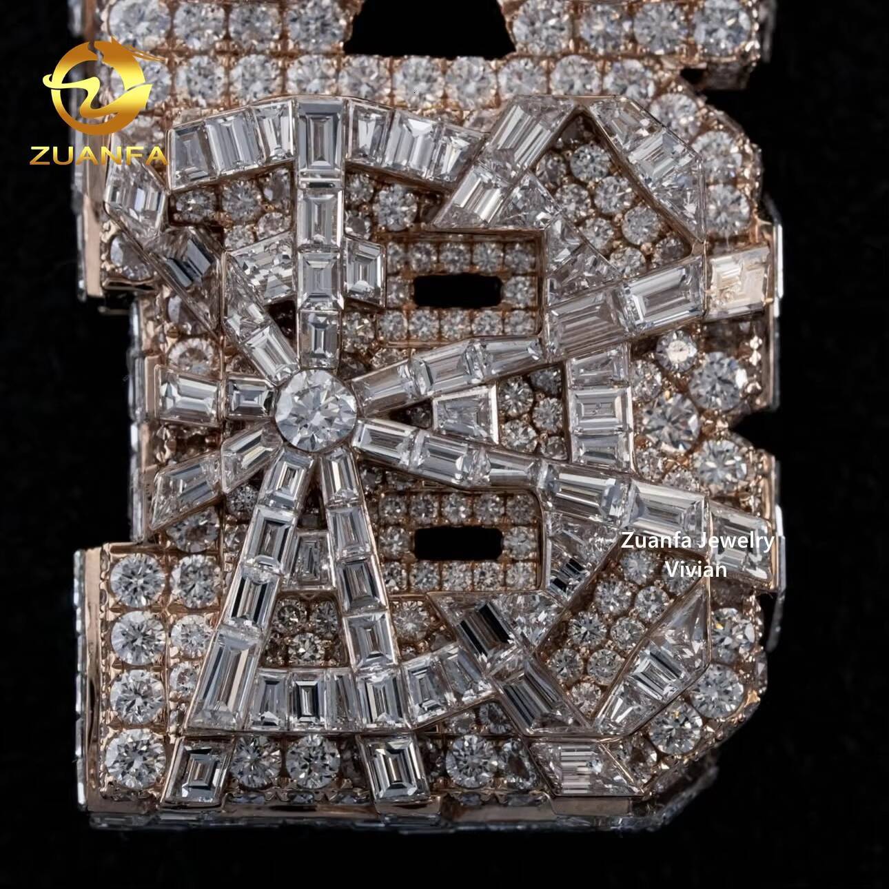 Custom Luxury Fashion Hip Hop VVS Moissanite Pendant Sterling Silver 925 Fine Jewelry with Iced Out Moissanite Letter Pendant