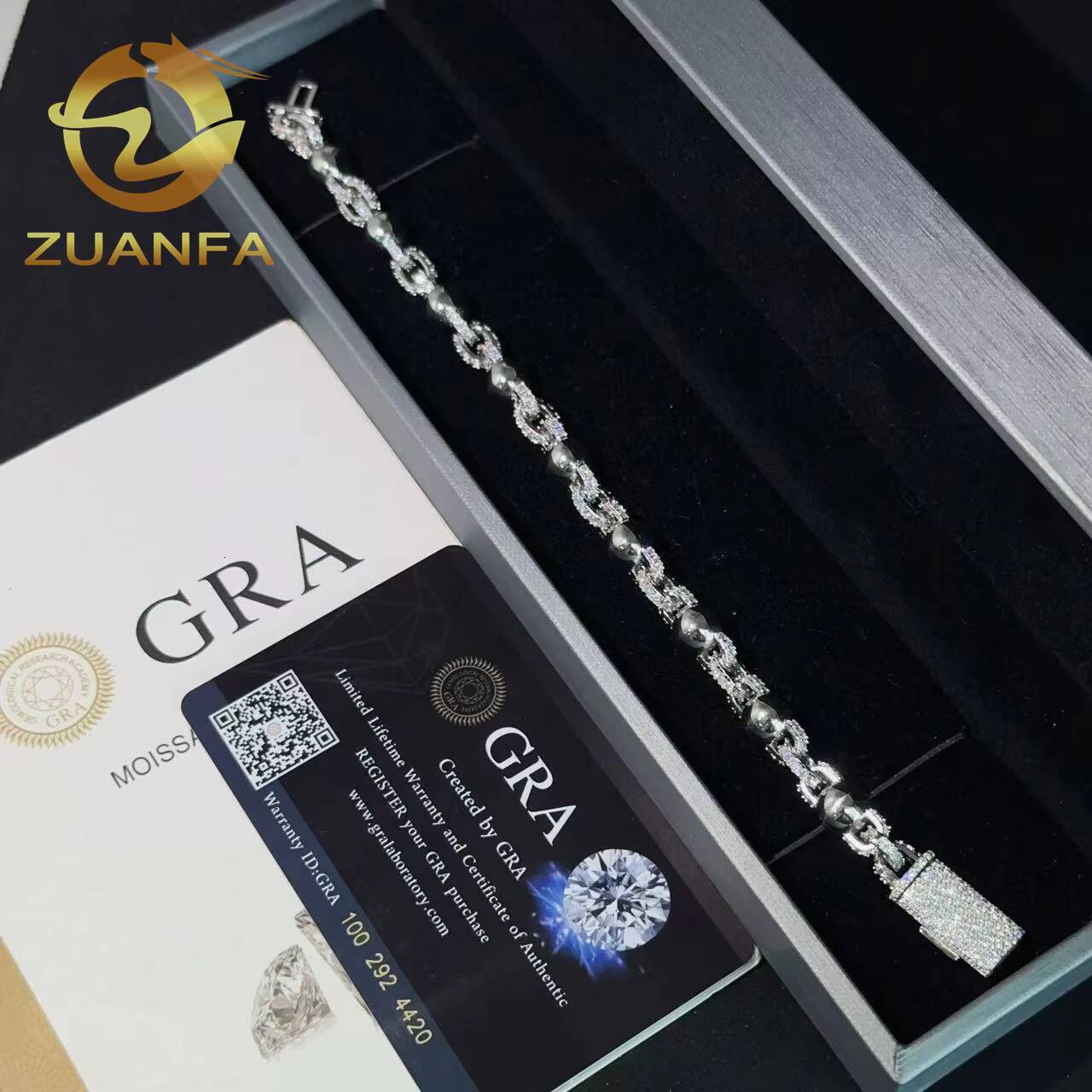 Hip Hop Jewelry Iced Out Moissanite Cuban Bracelet 8mm Ball Link Bracelet 925 Silver Moissanite Bracelet Men Pass Diamond Tester