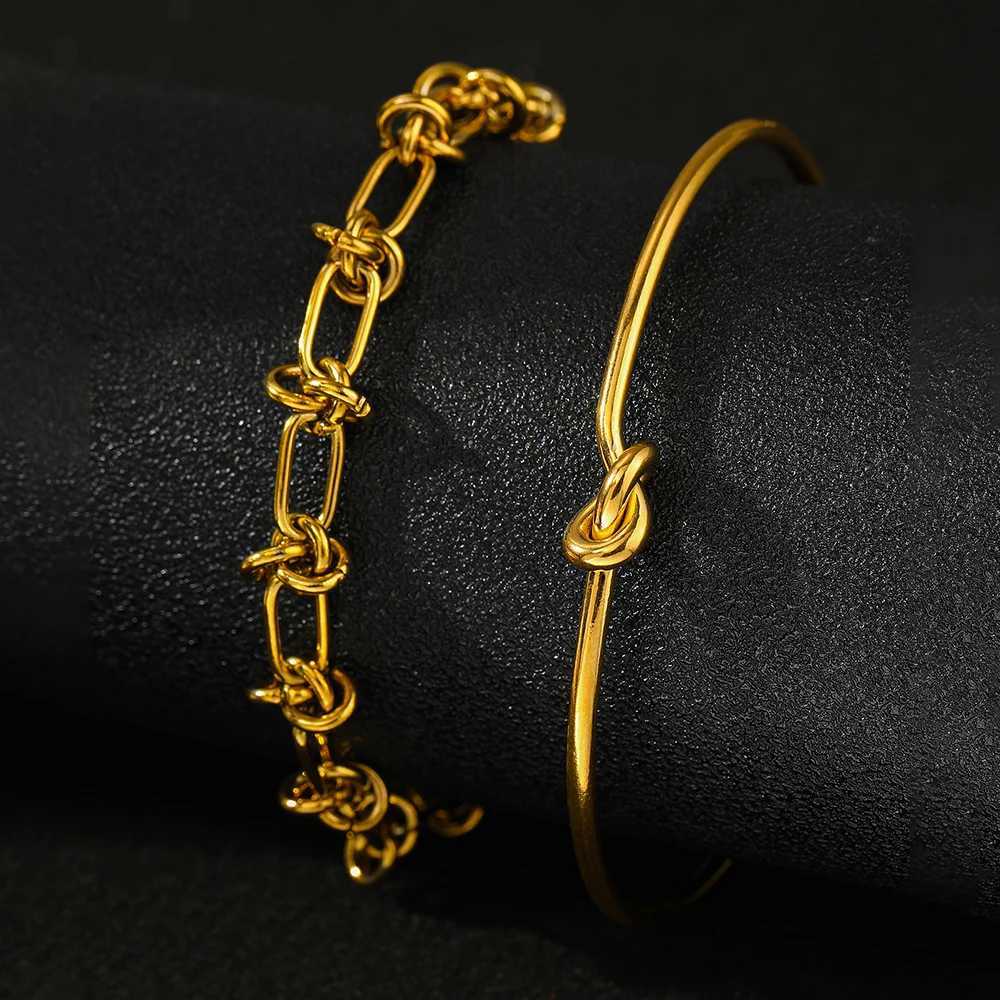 Stainless Steel Bracelets 2 Popular Creative Knot Bracelets Vintage Design Bracelets Womens Jewelry Unusual Gifts New Y250329