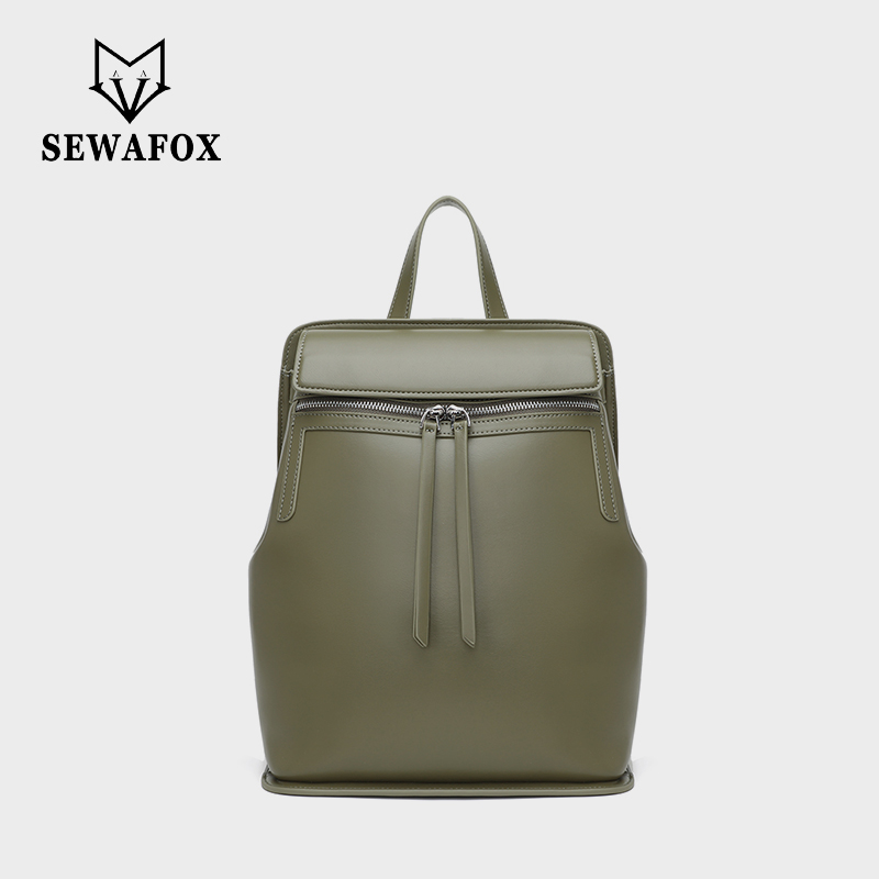 Sewafox Fashion Women's Backpack Lightweight Student Backpack Waterproof Laptop Bag Can Hold 13 Inch Birch Tea Grey Black and White Mousse