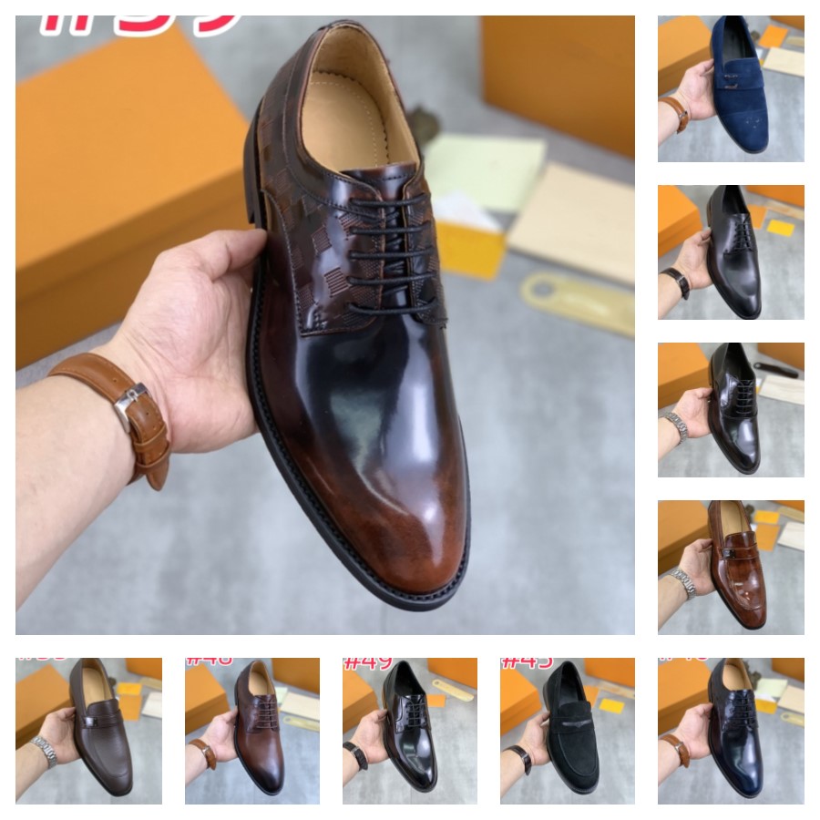 69style Luxury Brand Size 38-46 Men Designer Dress Shoes Handmade Brogue Style Paty Leather Wedding Shoes Men Flats Leather Oxfords Formal Shoes 2025