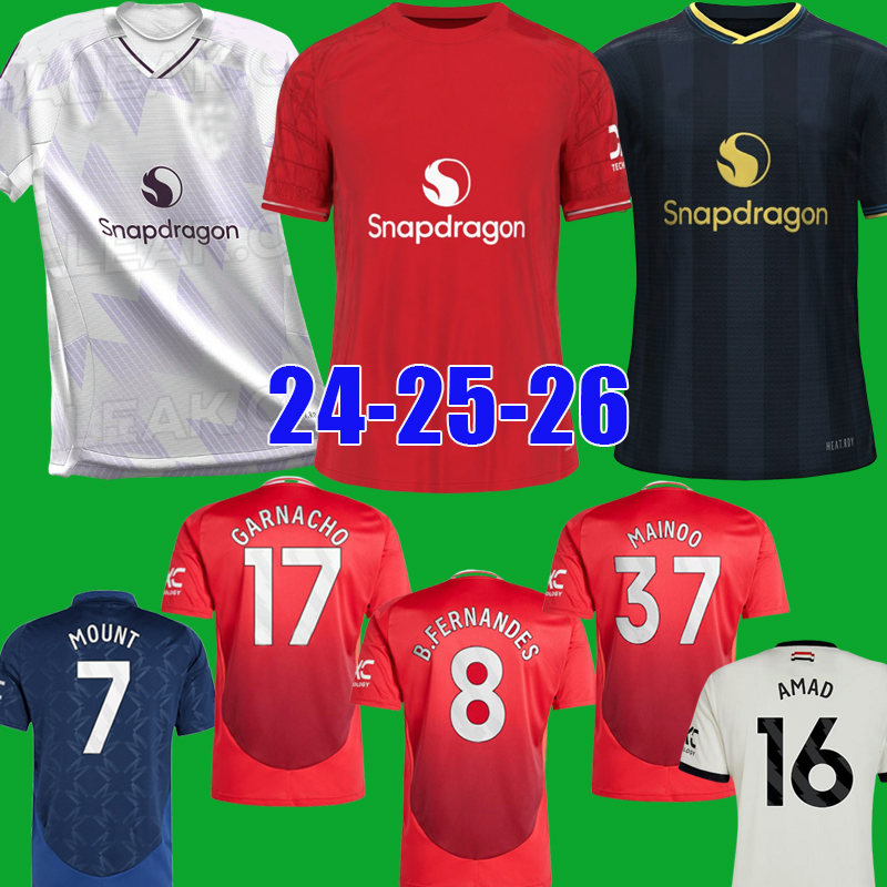 24 25 26 MAINOO ZIRKZEE soccer jersey B. FERNANDES GARNACHO HOJLUN 2025 MOUNT MAZRAOUI UGARTE AMAD YORO DALOT football kit shirt men kids set uniform