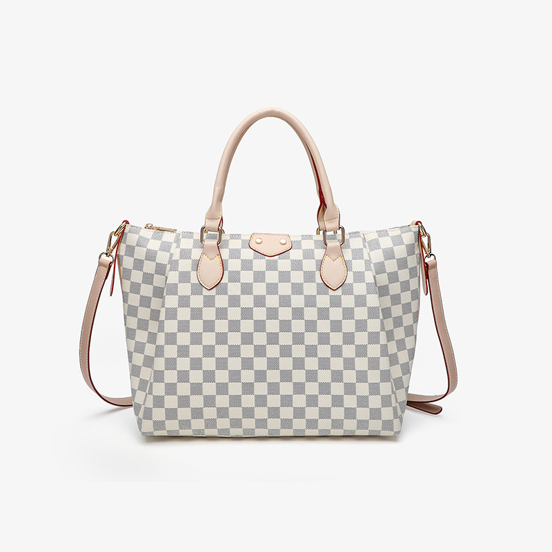 2025 New Women's Bag Retro Large Capacity Handbag Fashion Casual Chessboard Pattern Diagonal Cross Bag Simple Portable