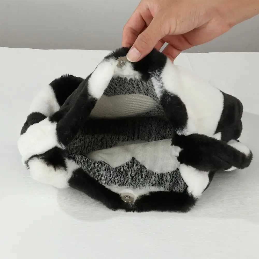 Women Girls Fluffy Shoulder Bag Tophandle Bag Female Autumn Winter Handbag Plush Tote Fashion Shopping BagW251101