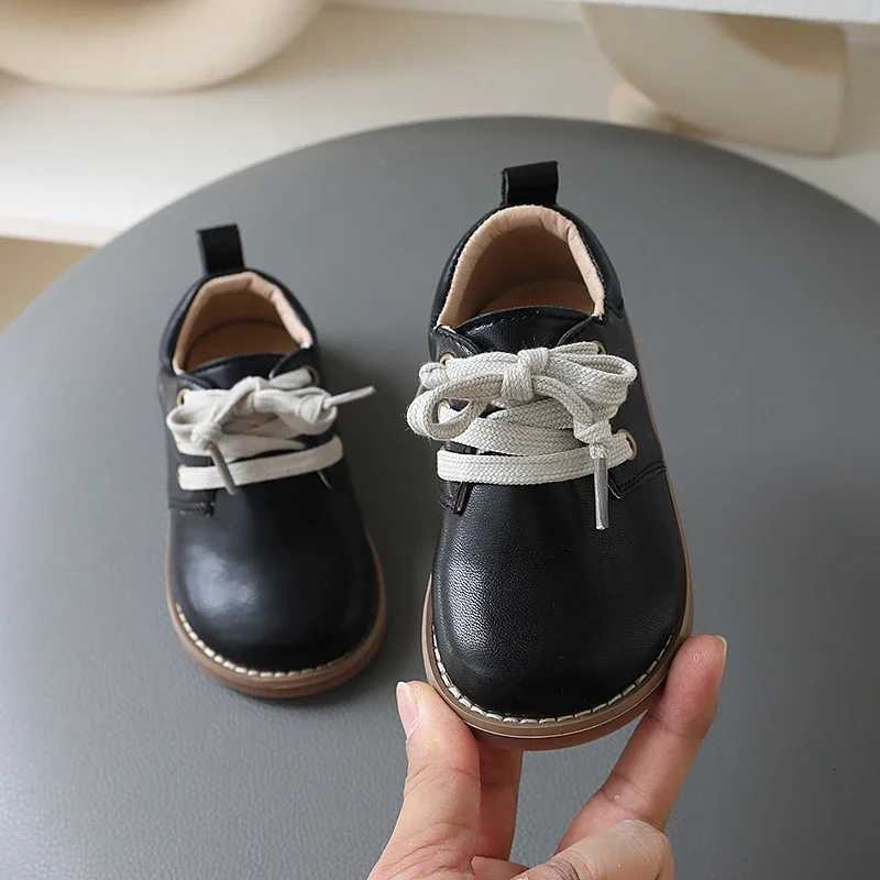ChildrenCasual Leather Shoes Fashion Toddler Gilrs Boys Laceup School Shoes Autumn Spring 3 4 5 6Y Fashion Mary Jane ShoesT251101