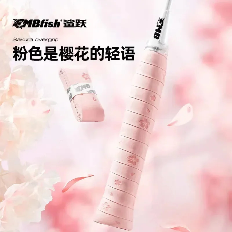 3 pieces of cherry blossom petal super grip badminton racket anti slip and sweat absorbing pad grip strap 250327