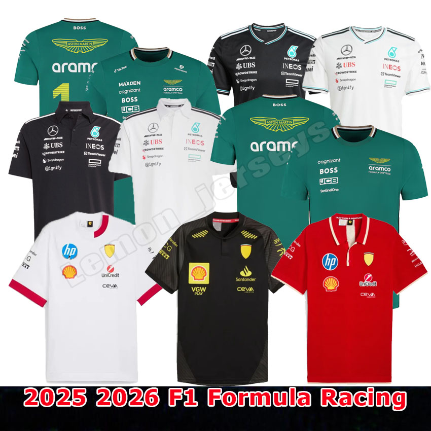 2025 2026 Formula 1 F1 Driver Racing Sets 25 26 Aston Martin Mercedes Max Verstappen t-shirt Casual Stroll Car Motorsport Fernando Alonso Team Jersey POLO Shirts