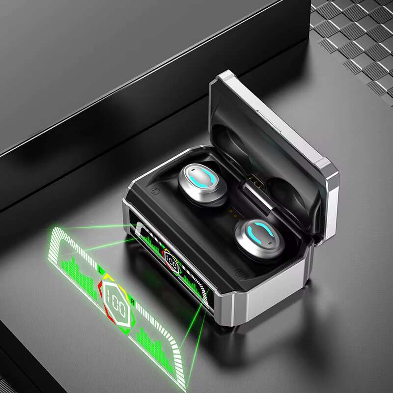 GQ01 BT In-Ear Headset with AI Touch Control Cool Mech Design Long-Life Noise Cancellation LED Digital Power Display