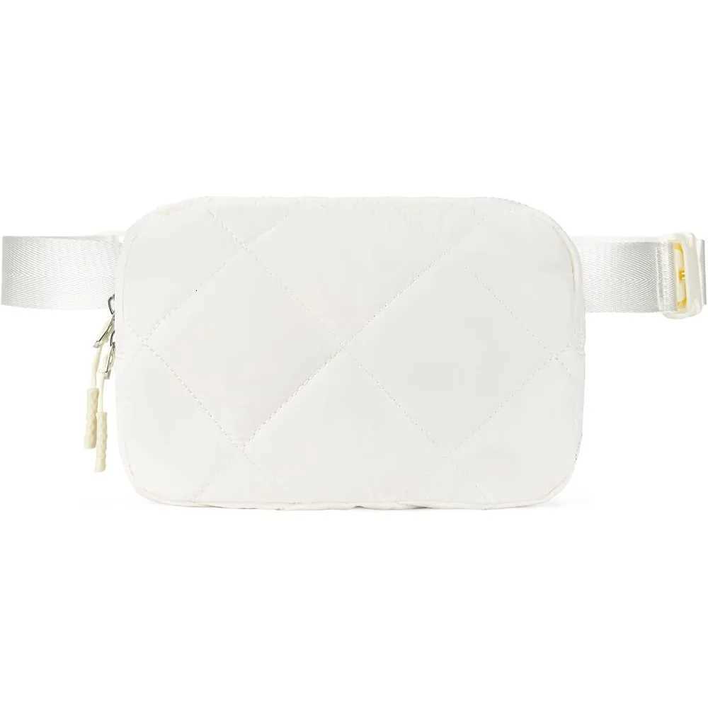 Cross Body Bag Quilted Puffy Padded Belt Bag for Women Winter Cloud Waist Puffer Crossbody Bag with Adjustable Strap BeigeW251101