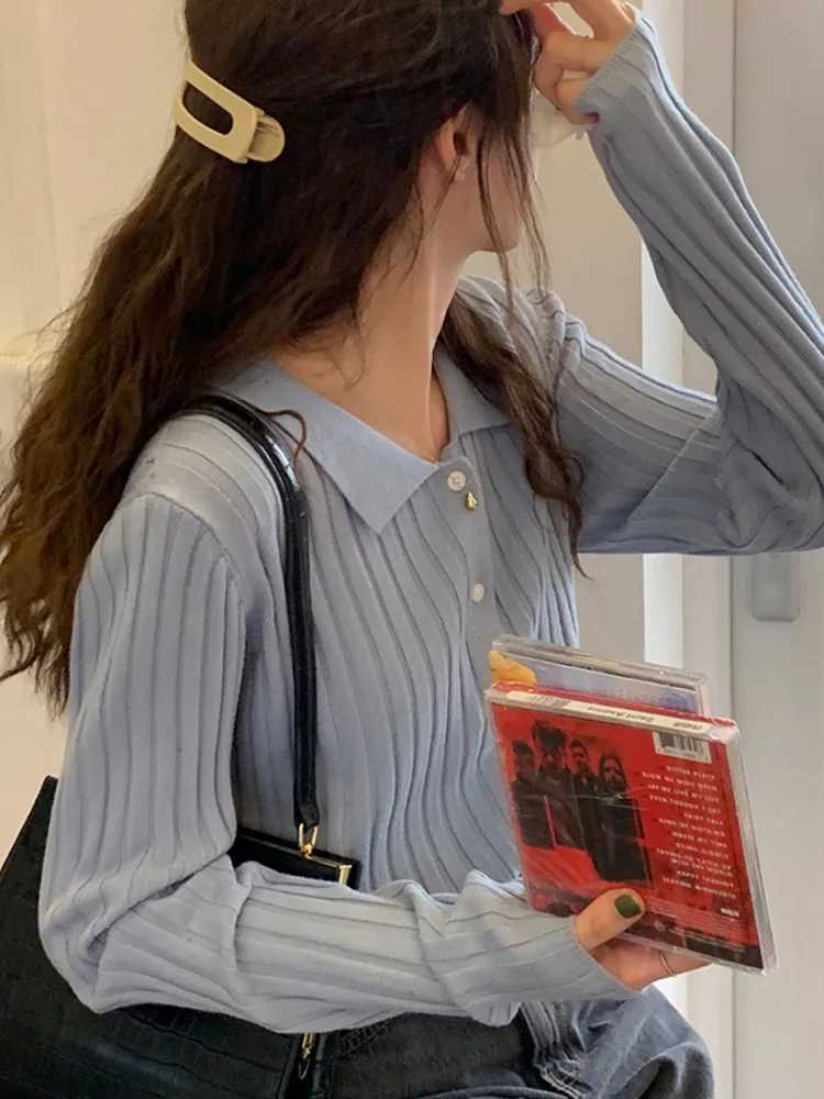 New Fashion Turn Down Collar Cardigan Knitted Sweaters Women Casual Slim Long Sleeve Womens Sweater Elegant Winter ClothesT251101