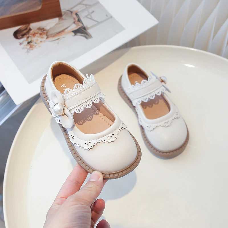 Classic Patent Leather Dress Shoes for Girls Child Chic Bowtie Party Dance Loafers Kids Back to School Oxford Flats Black BeigeT251101