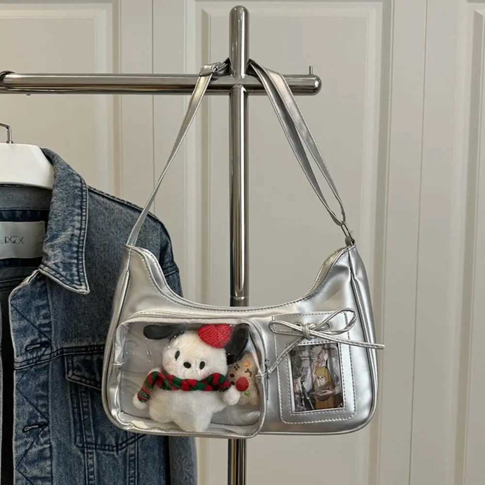 HOT Womens Transparent Ita Bags Girl Transparent Messenger Bag Womens Designer Handbags Ladys DIY Badge Tote Bag Lolita HandbagW251101