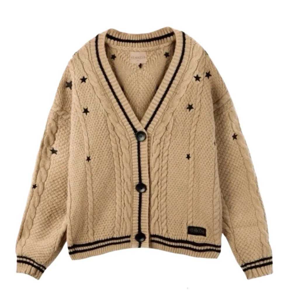 Unisex TS Fearless Cardigan Knitted Brown Valentine Gift VersatileT251101