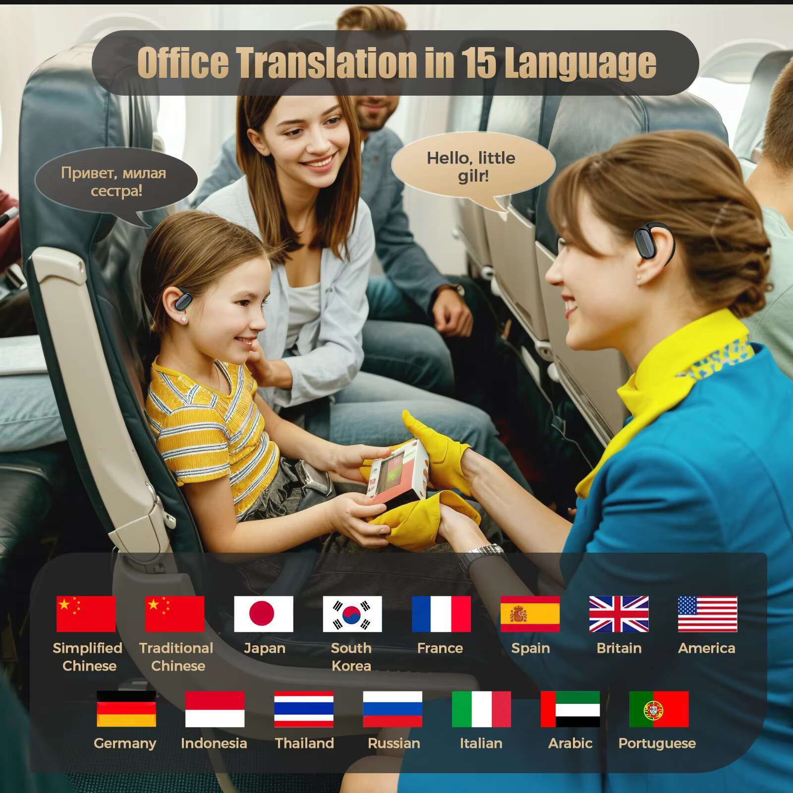 Ai Translator 135 Languages TWS Headphones with Touch-Screen & Noise Cancelg Features R1pro Wireless Earbuds