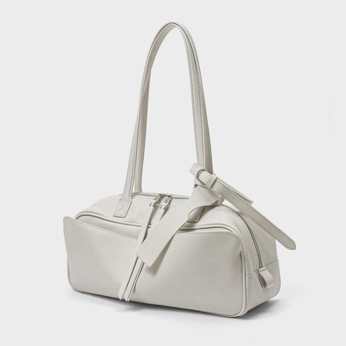 Bowling For Women Simple First Layer Cowhide Boston Bag Tophandles Genuine Leather Bag Female Top Handle Bags Torebka DamskaW251101