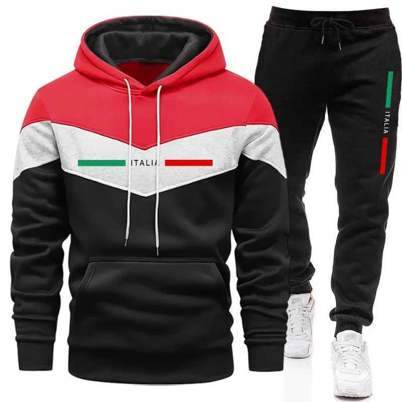 Autumn Winter Men Sporty Jogger Set Hoodies Sweatshirt Casual Urban Fashion Tracksuit Hooded Sweatpants Italy Printed OutfitsT251101
