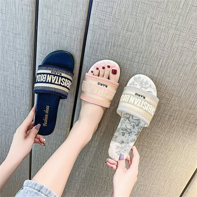 hot free shipping designer Slippers New sliders beach shoes Outdoor Printing slippers for woman