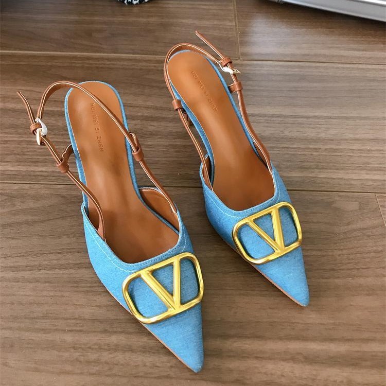 free shipping designer sandals women slippers slides womens blue denim indoor outdoor casual shoe trainers sneakers 2025