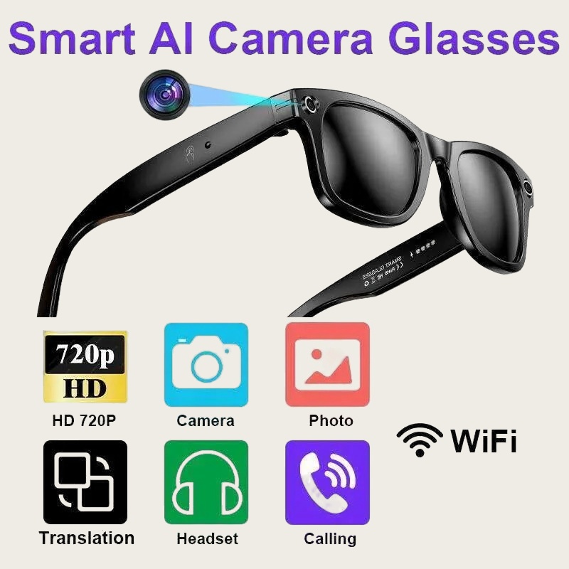 Meta Glasses LIGE Fashion AI Camera Ip65 Waterproof Bluetooth Call Playing Music Smart Glasses Identify Pictures Use Chatgpt faf57