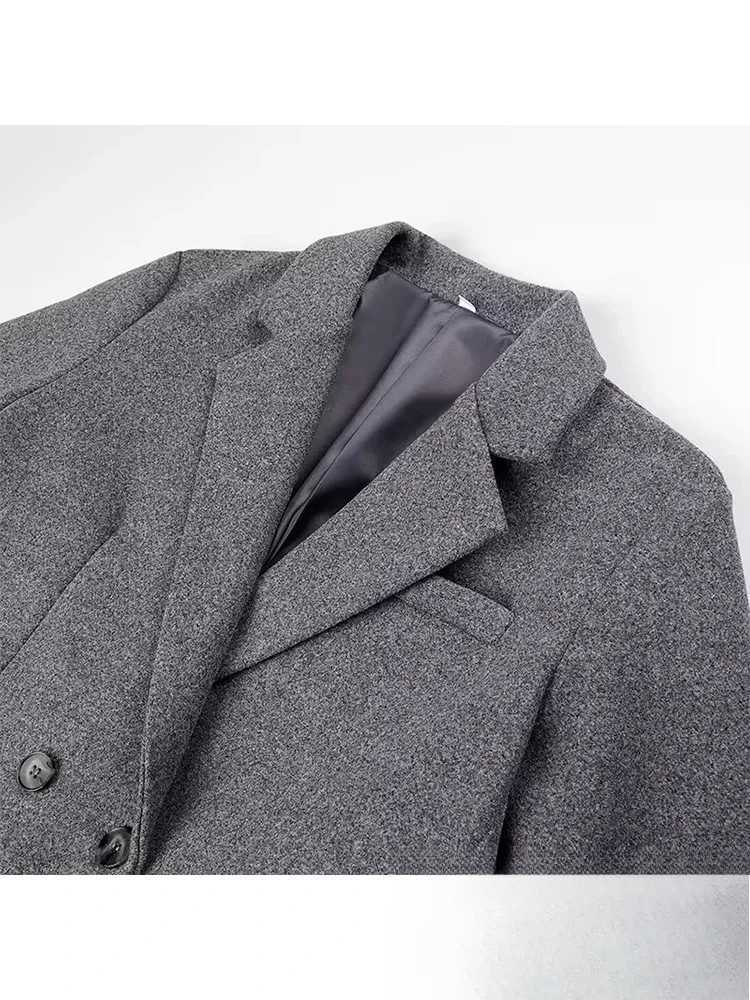 KONDALA Vintage Casual Chic Solid Women Overcoat Double Breasted Oversized Long Jackets Fashion 2025 Autumn Winter Thick CoatsT251101