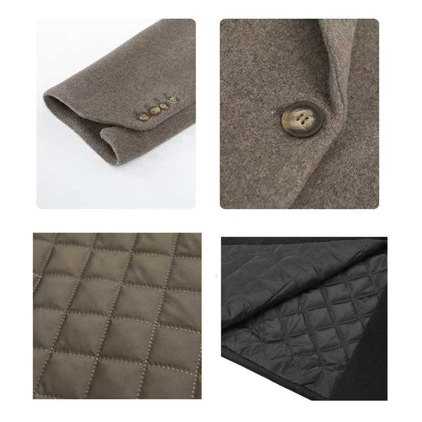 CHIC VEN Autumn Winter Korean Women Woolen Blazer Cotton Lining Thick Warm Jacket Solid Color Coat Female Woman Office Lady TopsT251101