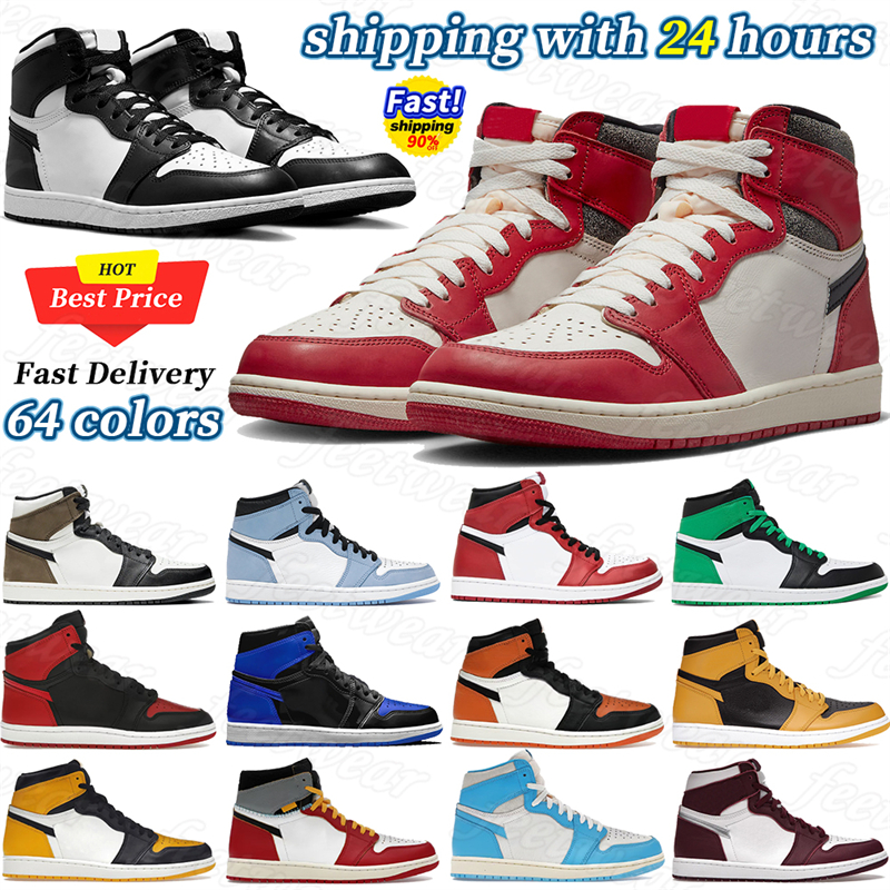 Designer 1 Basketball Shoes for Men Women Sneakers High Dark Mocha Black White UNC Toe University Blue Bred Patent Leather Womens Mens Trainers Sports Sneakers