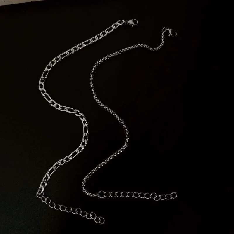 Stainless Steel Bracelet Set with Box Chain and Cuban Link - Mens Fashion Jewelry Gift - Dad Boyfriend Husband Y250329