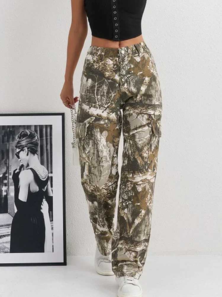 2025 Womens Jeans Denim Pants Camouflage Euramerican High Waist Girl Style Jean Trousers Colorful Straight Leg Wide Leg Pants J251031