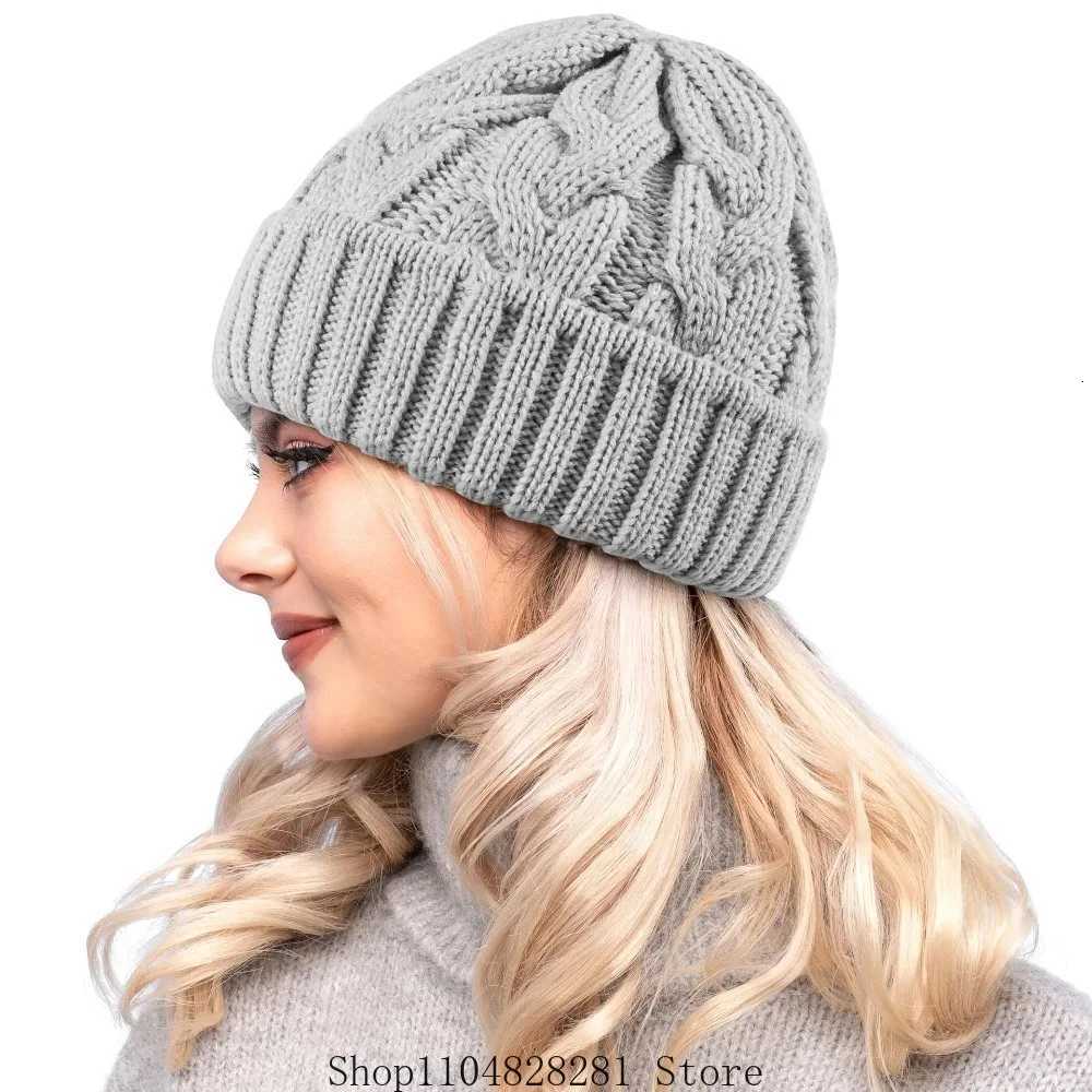 Winter Women Hat 2025 New Autumn Handmade Female Warm Cap Knitted Beanie Girl Hats Woman Bonnet Femme Chunky Thick Stretchy HatsXJ251101