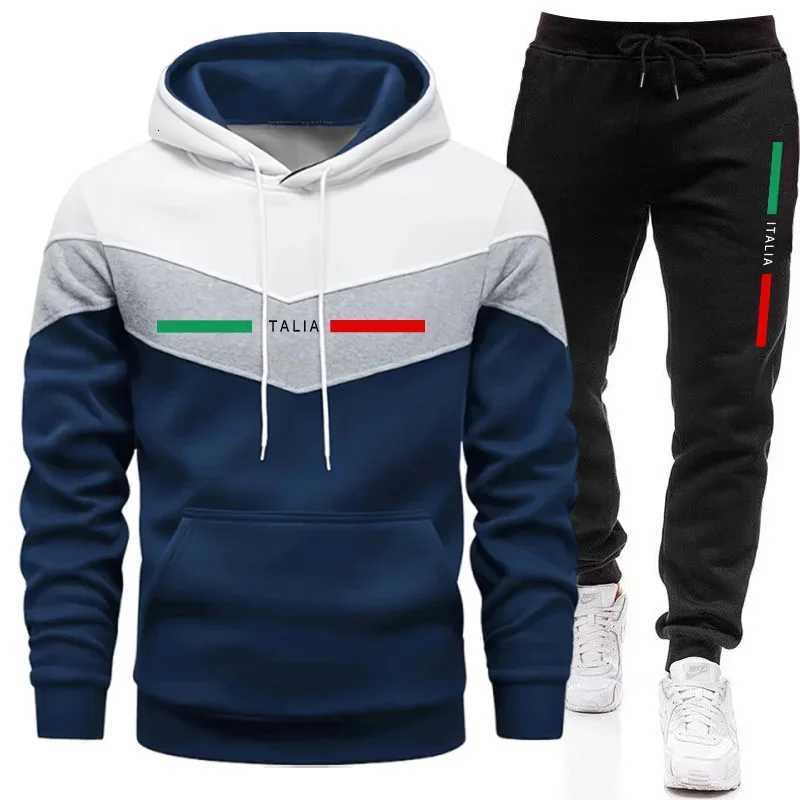 Autumn Winter Men Sporty Jogger Set Hoodies Sweatshirt Casual Urban Fashion Tracksuit Hooded Sweatpants Italy Printed OutfitsT251101
