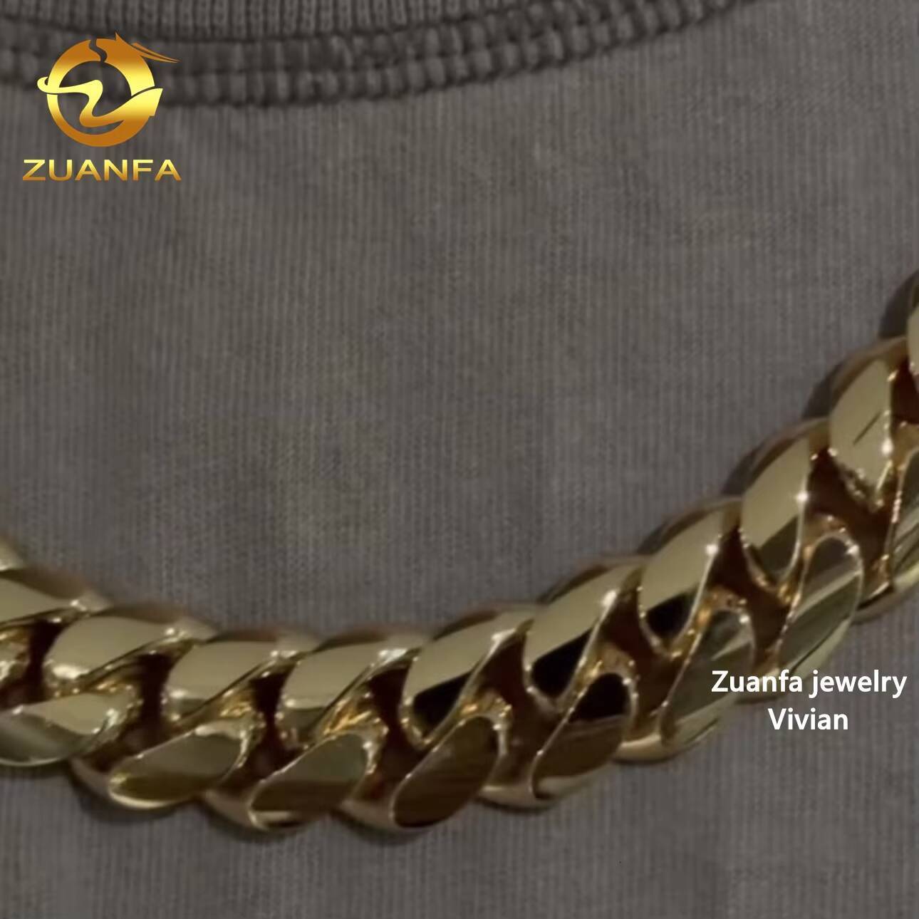 16MM Moissanite Necklace VVS Moissanite Diamond Sterling Silver 925 VVS Moissanite Hip Hop Cuban Chain Cuban Link Necklace