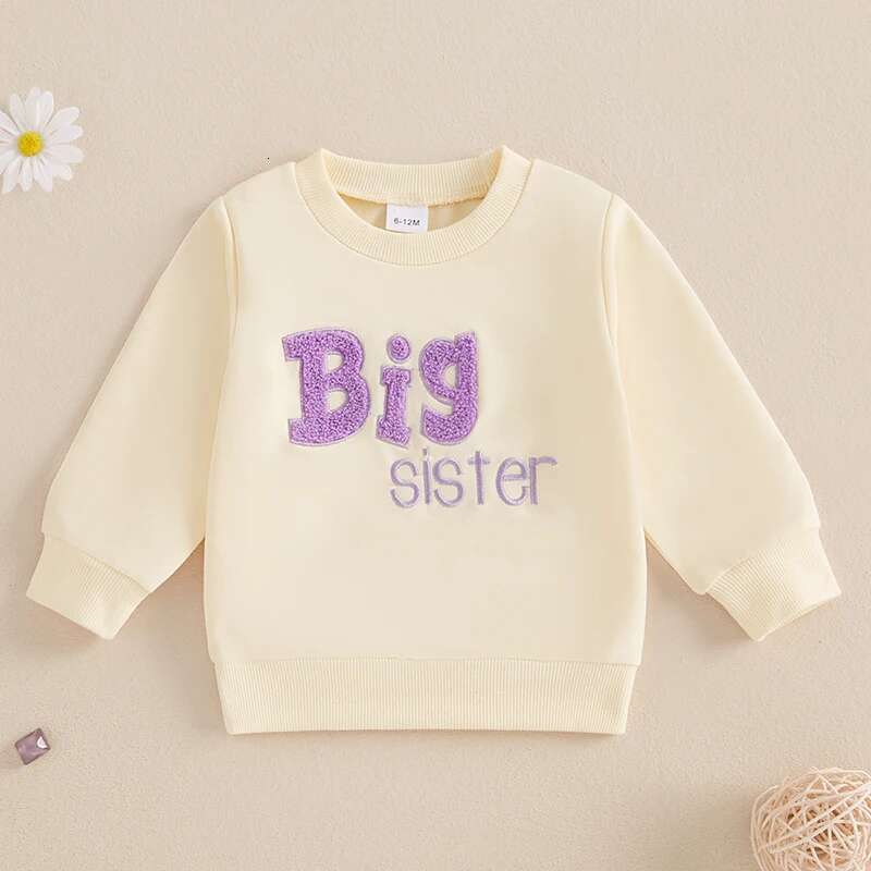 Ddmyshoesvip Children S Girls Embroidered Letter Long Sleeve Crew Neck Sweatshirt Pullover Hoodie Clothing For Fall Winter Season