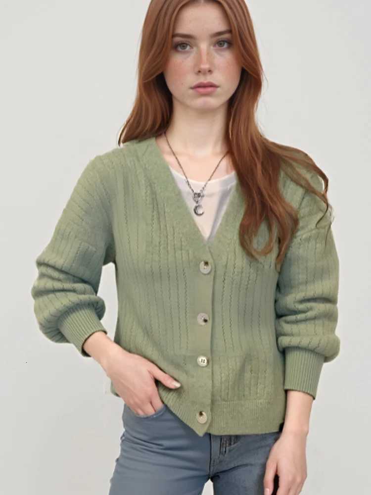 Fashion Casual Loose Cardigan Sweater Autumn Winter Sweet Sweater Coat Elegant Office Lady Knitted Outwear Solid Color KnitwearT251101
